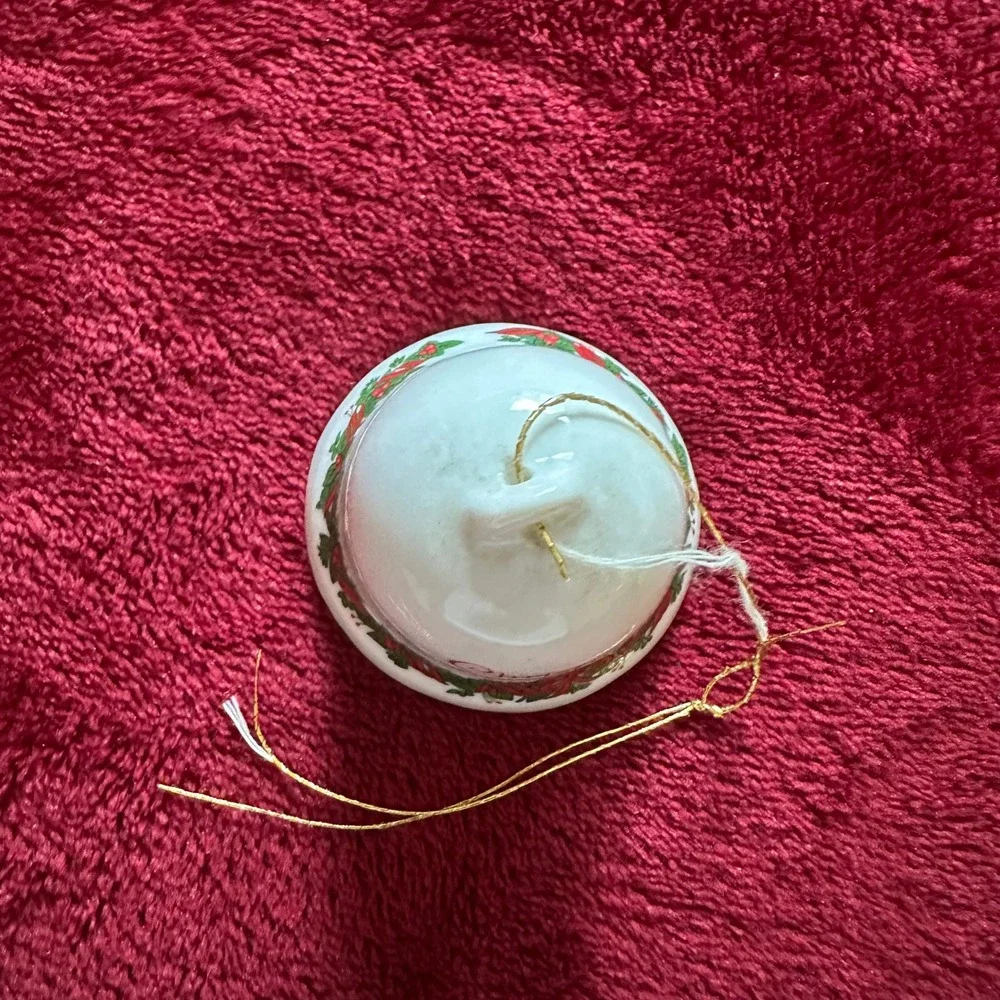 Helen Steiner Rice 1984 Christmas Bell Ornament White Ceramic God's Love Vintage